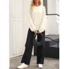 imageEVALESS Womens Long Sleeve Shirts Oversized Crewneck Trendy Tee Shirts TopsWhite