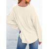 imageEVALESS Womens Long Sleeve Shirts Oversized Crewneck Trendy Tee Shirts TopsWhite