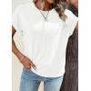 imageEVALESS Womens Short Sleeve Summer Tops Trendy Dressy Casual Crewneck Solid Loose Basic T Shirts Tee Blouses Outfits