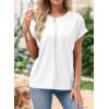 imageEVALESS Womens Short Sleeve Summer Tops Trendy Dressy Casual Crewneck Solid Loose Basic T Shirts Tee Blouses Outfits