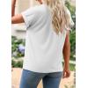 imageEVALESS Womens Short Sleeve Summer Tops Trendy Dressy Casual Crewneck Solid Loose Basic T Shirts Tee Blouses Outfits