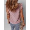 imageEVALESS Womens Summer Sleeveless Tank Tops Crewneck Ruffle Sleeve Eyelet Shirts BlousesDirty Pink