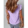 imageEVALESS Womens Summer Sleeveless Tank Tops Crewneck Ruffle Sleeve Eyelet Shirts BlousesLavender Purple