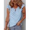 imageEVALESS Womens Summer Sleeveless Tank Tops Crewneck Ruffle Sleeve Eyelet Shirts BlousesLight Blue