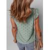 imageEVALESS Womens Summer Sleeveless Tank Tops Crewneck Ruffle Sleeve Eyelet Shirts BlousesSmoke Green