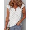 imageEVALESS Womens Summer Sleeveless Tank Tops Crewneck Ruffle Sleeve Eyelet Shirts BlousesWhite