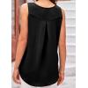 imageEVALESS Womens Tank Tops Summer Loose Fit Pleated Scoop Neck Camisole Tops for Women 2025 Trendy Sleeveless Flowy BlousesB Black