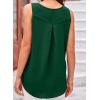 imageEVALESS Womens Tank Tops Summer Loose Fit Pleated Scoop Neck Camisole Tops for Women 2025 Trendy Sleeveless Flowy BlousesC Green