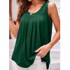 imageEVALESS Womens Tank Tops Summer Loose Fit Pleated Scoop Neck Camisole Tops for Women 2025 Trendy Sleeveless Flowy BlousesC Green