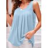 imageEVALESS Womens Tank Tops Summer Loose Fit Pleated Scoop Neck Camisole Tops for Women 2025 Trendy Sleeveless Flowy BlousesD Beau Blue