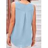 imageEVALESS Womens Tank Tops Summer Loose Fit Pleated Scoop Neck Camisole Tops for Women 2025 Trendy Sleeveless Flowy BlousesD Beau Blue