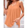 imageEVALESS Womens Tank Tops Summer Loose Fit Pleated Scoop Neck Camisole Tops for Women 2025 Trendy Sleeveless Flowy BlousesD Grapefruit Orange