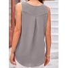 imageEVALESS Womens Tank Tops Summer Loose Fit Pleated Scoop Neck Camisole Tops for Women 2025 Trendy Sleeveless Flowy BlousesD Gray