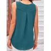 imageEVALESS Womens Tank Tops Summer Loose Fit Pleated Scoop Neck Camisole Tops for Women 2025 Trendy Sleeveless Flowy BlousesD Teal Green