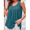 imageEVALESS Womens Tank Tops Summer Loose Fit Pleated Scoop Neck Camisole Tops for Women 2025 Trendy Sleeveless Flowy BlousesD Teal Green