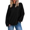 imageEVALESS Womens Long Sleeve Shirts Oversized Crewneck Trendy Tee Shirts TopsBlack