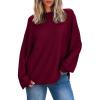 imageEVALESS Womens Long Sleeve Shirts Oversized Crewneck Trendy Tee Shirts TopsBurgundy