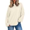 imageEVALESS Womens Long Sleeve Shirts Oversized Crewneck Trendy Tee Shirts TopsWhite