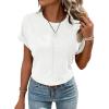 imageEVALESS Womens Short Sleeve Summer Tops Trendy Dressy Casual Crewneck Solid Loose Basic T Shirts Tee Blouses Outfits