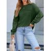 imageEVALESS Long Sleeve Shirts for Women Spring Summer Fashion 2025 Cotton Crewneck Tops Oversized Tshirts Basic Tee ShirtsGreen