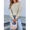 imageEVALESS Long Sleeve Shirts for Women Spring Summer Fashion 2025 Cotton Crewneck Tops Oversized Tshirts Basic Tee ShirtsGrey