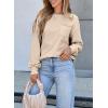imageEVALESS Long Sleeve Shirts for Women Spring Summer Fashion 2025 Cotton Crewneck Tops Oversized Tshirts Basic Tee ShirtsKhaki