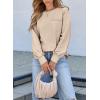 imageEVALESS Long Sleeve Shirts for Women Spring Summer Fashion 2025 Cotton Crewneck Tops Oversized Tshirts Basic Tee ShirtsKhaki