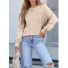imageEVALESS Long Sleeve Shirts for Women Spring Summer Fashion 2025 Cotton Crewneck Tops Oversized Tshirts Basic Tee ShirtsKhaki