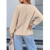 imageEVALESS Long Sleeve Shirts for Women Spring Summer Fashion 2025 Cotton Crewneck Tops Oversized Tshirts Basic Tee ShirtsKhaki