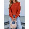 imageEVALESS Long Sleeve Shirts for Women Spring Summer Fashion 2025 Cotton Crewneck Tops Oversized Tshirts Basic Tee ShirtsRed