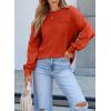 imageEVALESS Long Sleeve Shirts for Women Spring Summer Fashion 2025 Cotton Crewneck Tops Oversized Tshirts Basic Tee ShirtsRed
