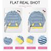 imageEVALESS Oversized Sweatshirt for Women 2024 Fall Outfits Fashion Long Sleeve Shirts Striped Quarter Zip Pullover TopsB Sky Blue Stripe