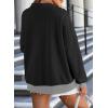 imageEVALESS Oversized Sweatshirt for Women 2024 Fall Outfits Fashion Long Sleeve Shirts Striped Quarter Zip Pullover TopsE Black