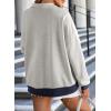 imageEVALESS Oversized Sweatshirt for Women 2024 Fall Outfits Fashion Long Sleeve Shirts Striped Quarter Zip Pullover TopsE Light Grey