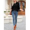 imageEVALESS Sweatshirt for Women Casual Long Sleeve Quarter Zip Pullover Textured Tops 2024 Fall Clothes with PocketsBlack