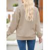 imageEVALESS Sweatshirt for Women Casual Long Sleeve Quarter Zip Pullover Textured Tops 2024 Fall Clothes with PocketsKhaki