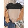imageEVALESS Womens Long Sleeve Crewneck Shirts Tops Color Block Lightweight Oversized Loose Fit TopB Black