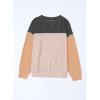 imageEVALESS Womens Long Sleeve Crewneck Shirts Tops Color Block Lightweight Oversized Loose Fit TopB Black