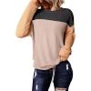 imageEVALESS Womens Long Sleeve Crewneck Shirts Tops Color Block Lightweight Oversized Loose Fit TopB Black