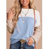 imageEVALESS Womens Long Sleeve Crewneck Shirts Tops Color Block Lightweight Oversized Loose Fit TopB Blue