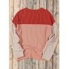 imageEVALESS Womens Long Sleeve Crewneck Shirts Tops Color Block Lightweight Oversized Loose Fit TopB Coral