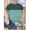 imageEVALESS Womens Long Sleeve Crewneck Shirts Tops Color Block Lightweight Oversized Loose Fit TopB Dark Green