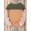 imageEVALESS Womens Long Sleeve Crewneck Shirts Tops Color Block Lightweight Oversized Loose Fit TopB Dark Green
