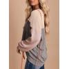 imageEVALESS Womens Long Sleeve Crewneck Shirts Tops Color Block Lightweight Oversized Loose Fit TopB Grey