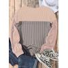 imageEVALESS Womens Long Sleeve Crewneck Shirts Tops Color Block Lightweight Oversized Loose Fit TopB Grey