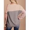 imageEVALESS Womens Long Sleeve Crewneck Shirts Tops Color Block Lightweight Oversized Loose Fit TopB Grey