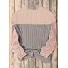 imageEVALESS Womens Long Sleeve Crewneck Shirts Tops Color Block Lightweight Oversized Loose Fit TopB Grey