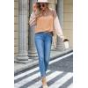 imageEVALESS Womens Long Sleeve Crewneck Shirts Tops Color Block Lightweight Oversized Loose Fit TopB Khaki