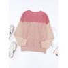 imageEVALESS Womens Long Sleeve Crewneck Shirts Tops Color Block Lightweight Oversized Loose Fit TopB Pink