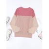 imageEVALESS Womens Long Sleeve Crewneck Shirts Tops Color Block Lightweight Oversized Loose Fit TopB Pink